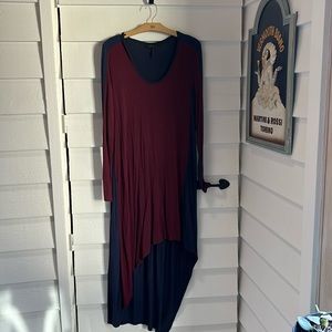 Navy & Burgundy High/Low dress.